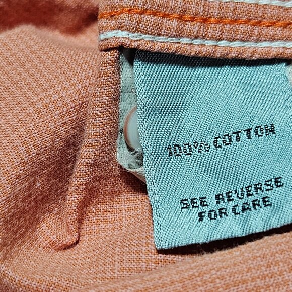 Johnston & Murphy Button Up Shirt Mens Size L Slim Fit Long Sleeve Rust Orange - Picture 4 of 5